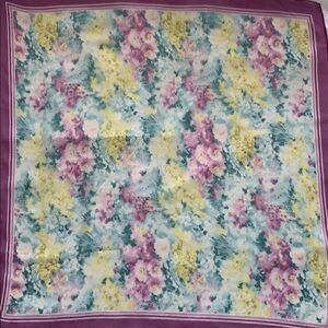 Vtg polyester floral impressionist style scarf